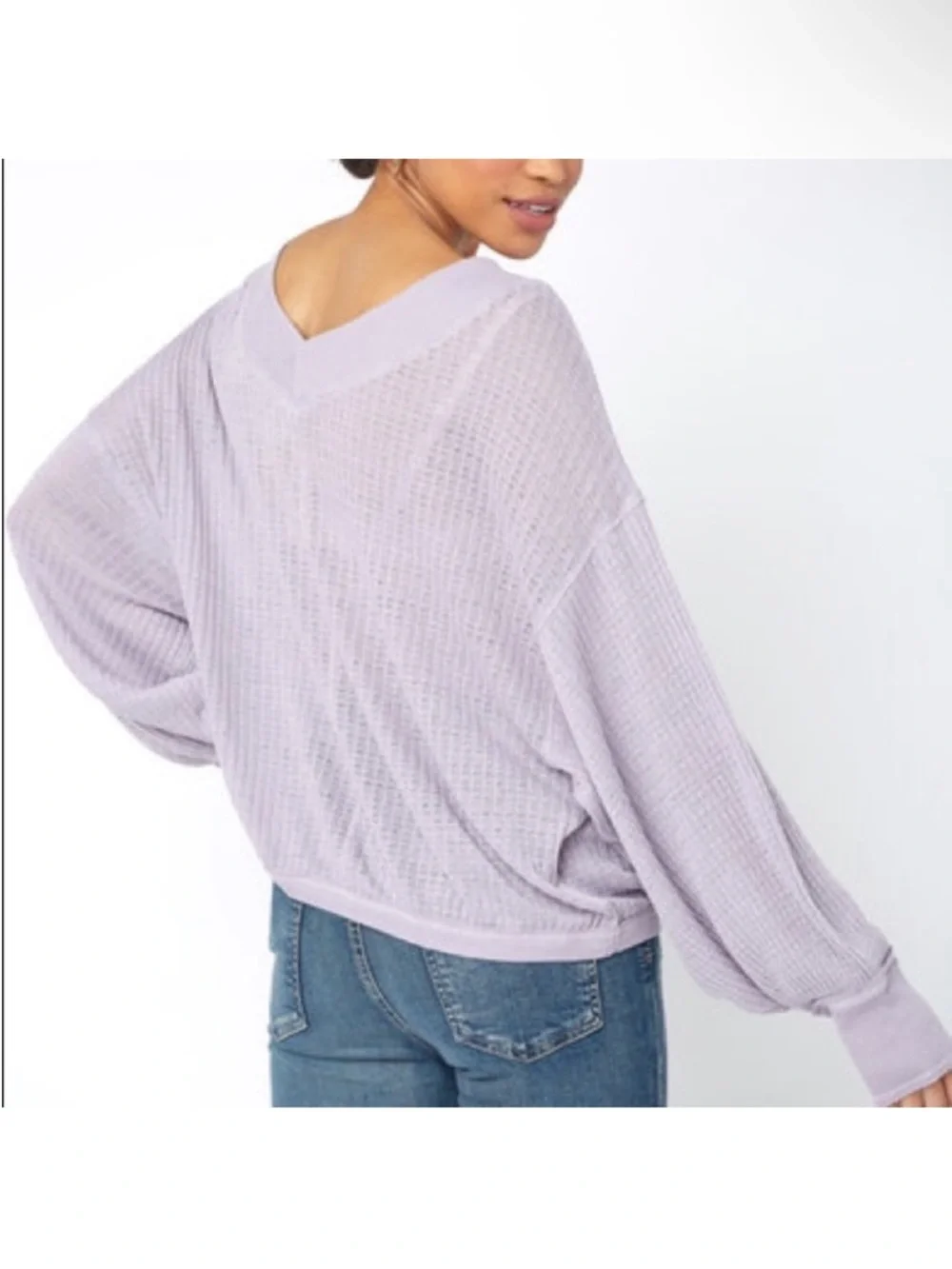 FREE PEOPLE WE THE FREE South Side Thermal Top in Pale Lilac Women’s Size Small